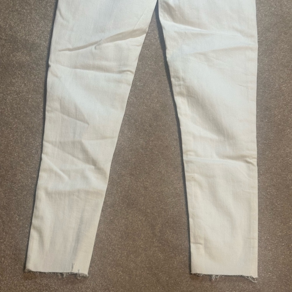 FREE PEOPLE Women’s White Frayed Skinny leg Pull-on Jeans size 26 - Picture 12 of 14